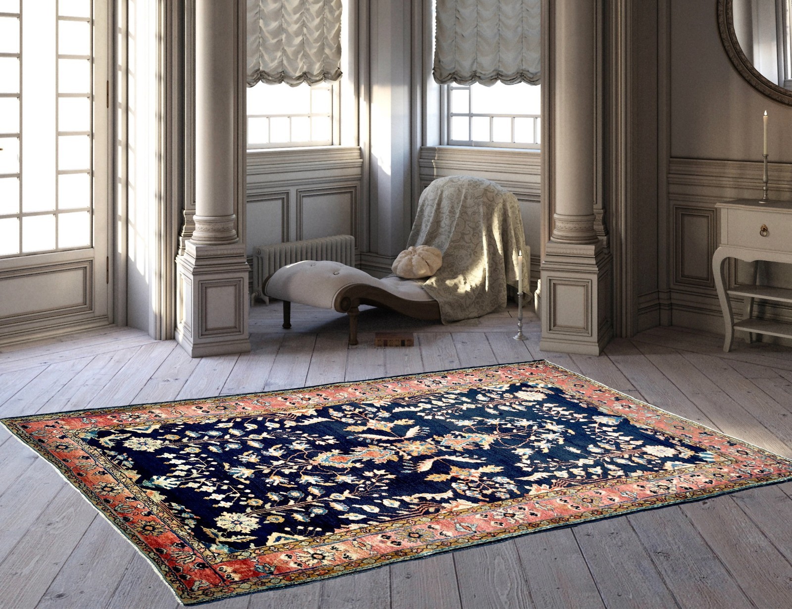 ANTIQUE SAROUKE MOHAJERAN CARPET 4.3 X 6.5 FT