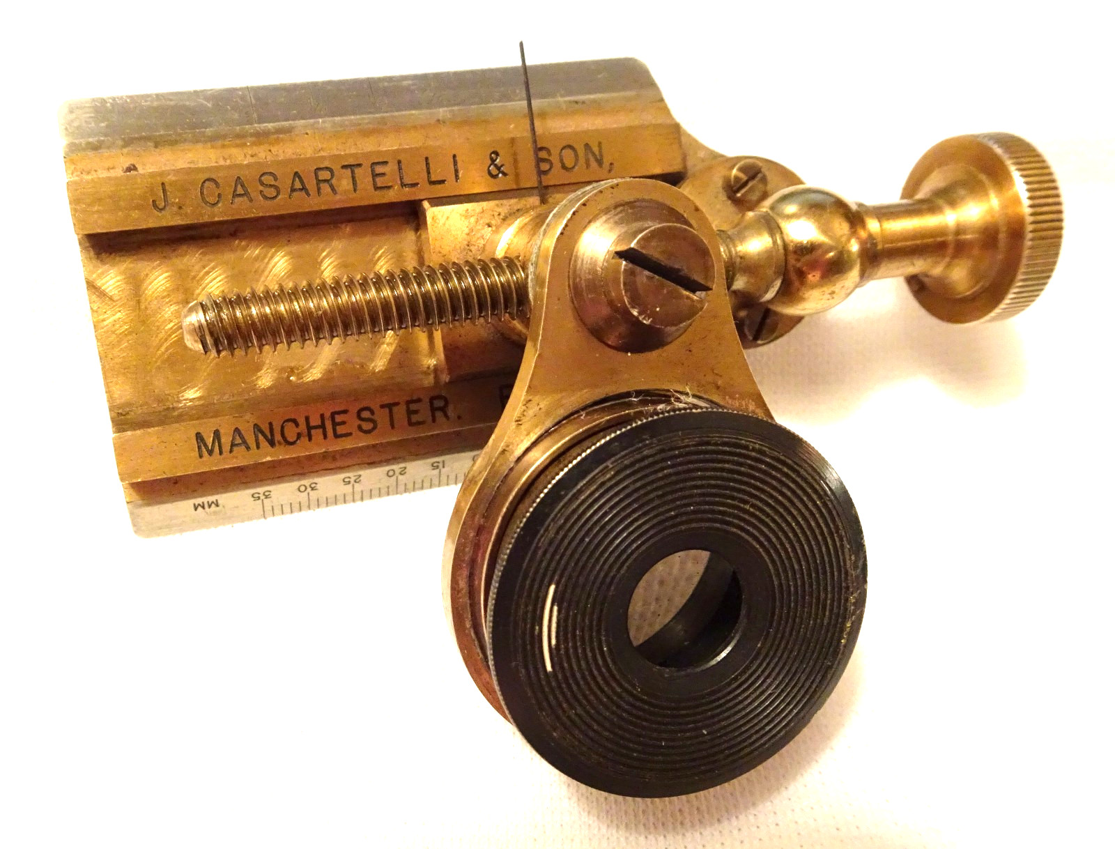 J. Casartelli & Son Thread Counter Brass Antique Manchester England