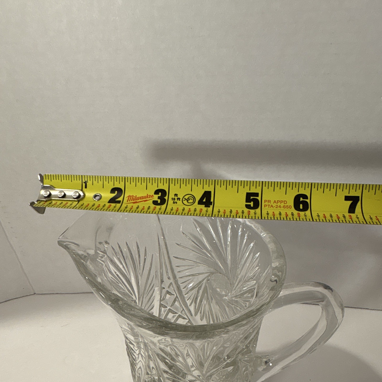 American Brilliant Period (ABP) Cut Glass Pitcher Starburst Pattern c.1915-1925