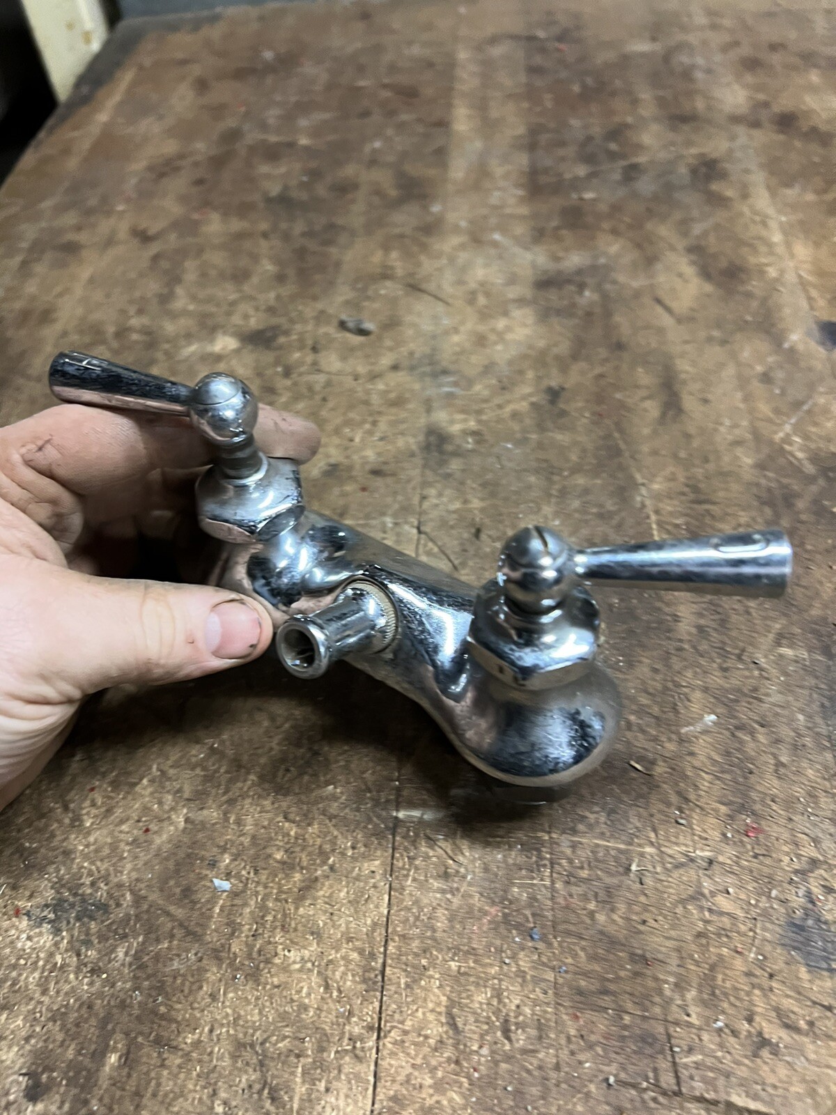 Vintage Old Retro Farmhouse Kitchen Sink Bath Tub Faucet Handles Brass Parts USA
