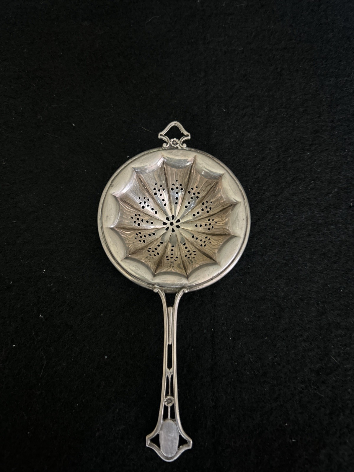 Frank M Whiting Sterling Silver Tea Strainer Edwardian No Mono 5 3/8”x2 1/2” 23g