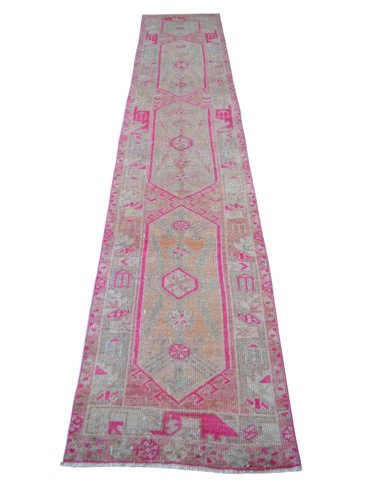 Turkish Runner Rug, HandMade Rug, Tribal Rug PINK Runner Rug 2 x 11 ft Runner