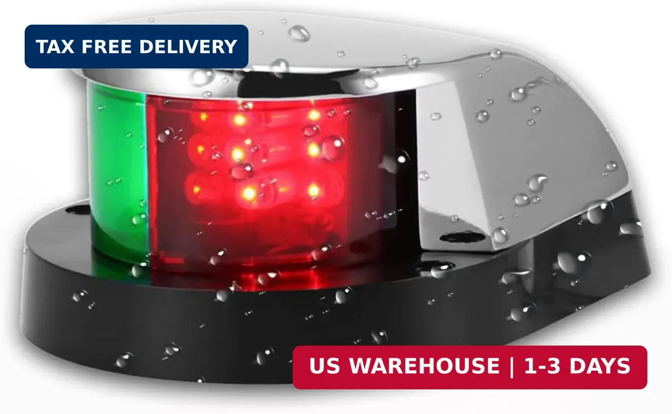Qidoe Boat Navigation Lights, Marine Navigation Light, Boat Bow Light, 12V IP68