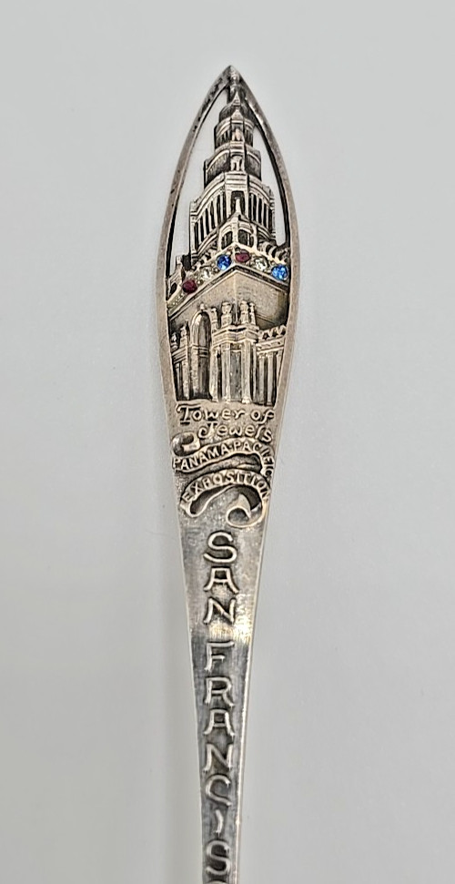​1915 World’s Fair Watson Sterling “Tower of Jewels” Souvenir Spoon – 15.82g