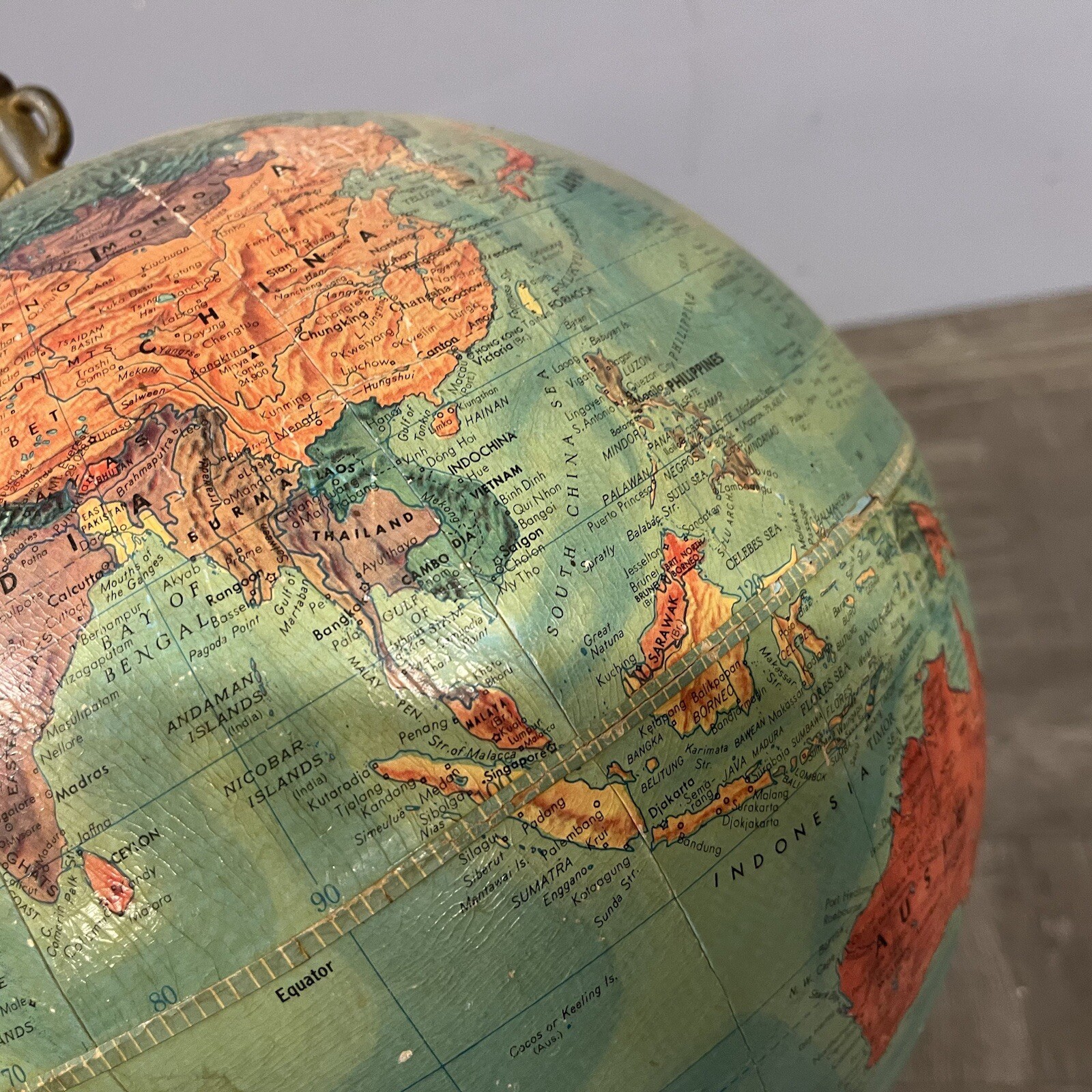 Vintage Replogle World Ocean Current Series 12″ Globe Rotating Axis Pre 1980s