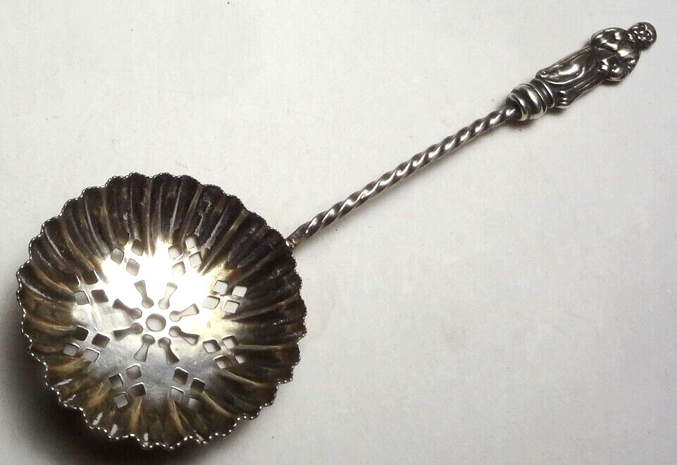 1899 Date Mark BIRMINGHAM sterling silver APOSTLE BON-BON nut SPOON – HALLMARKED