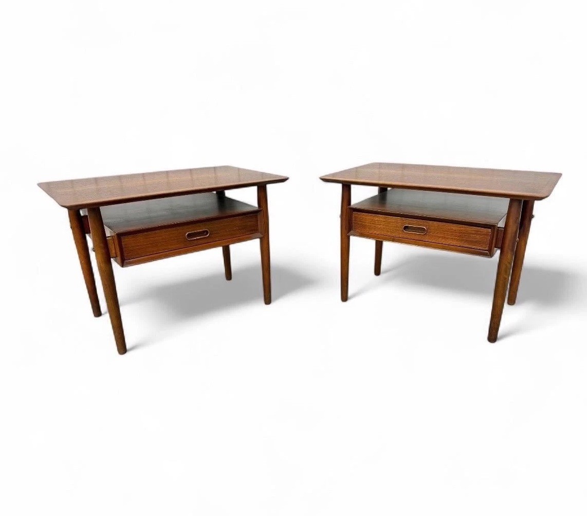 Mid-Century Danish Modern Arne Vodder Teak Nightstands – Set of 2