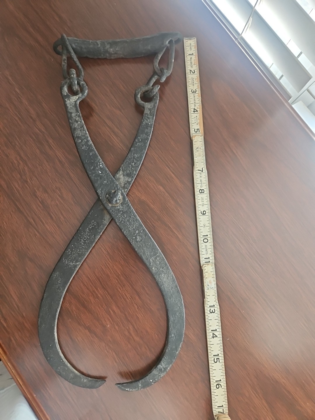 Antique Metal Ice Block Tongs Rustic Farmhouse Primitive Heavy Duty 16in
