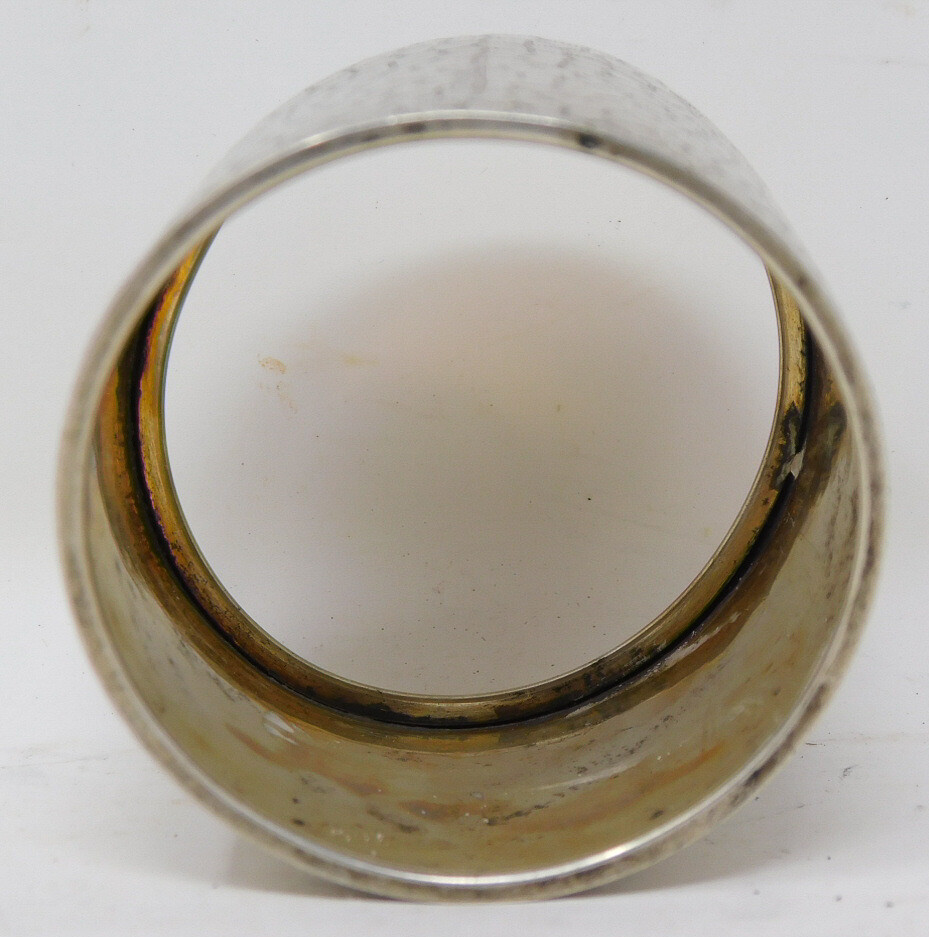 Germany 800 Solid Silver Napkin Ring MS / SM Mono 1.75″ Diam x 1-3/8″ Tall 18 Gr