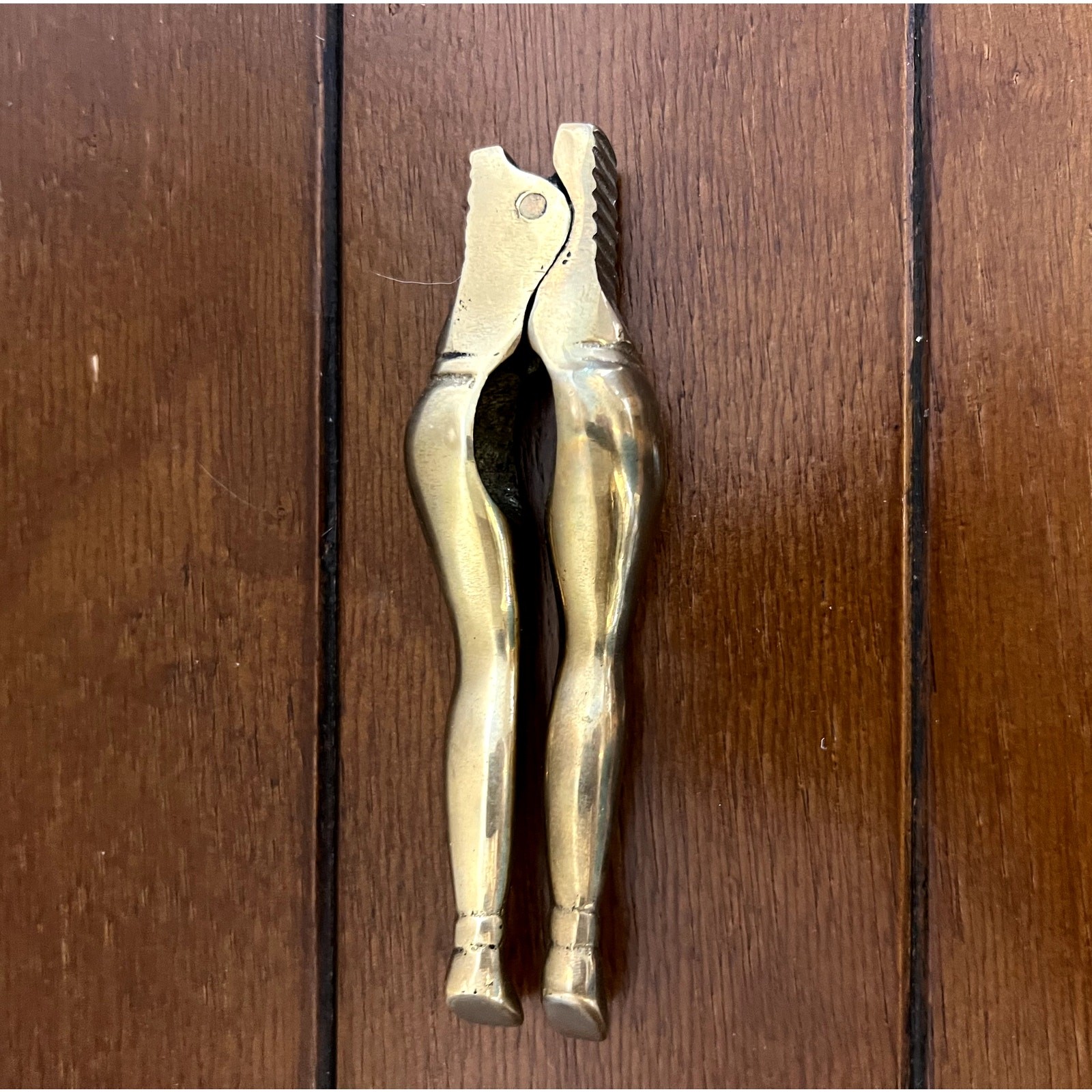Vintage 1960s brass lady legs nutcracker