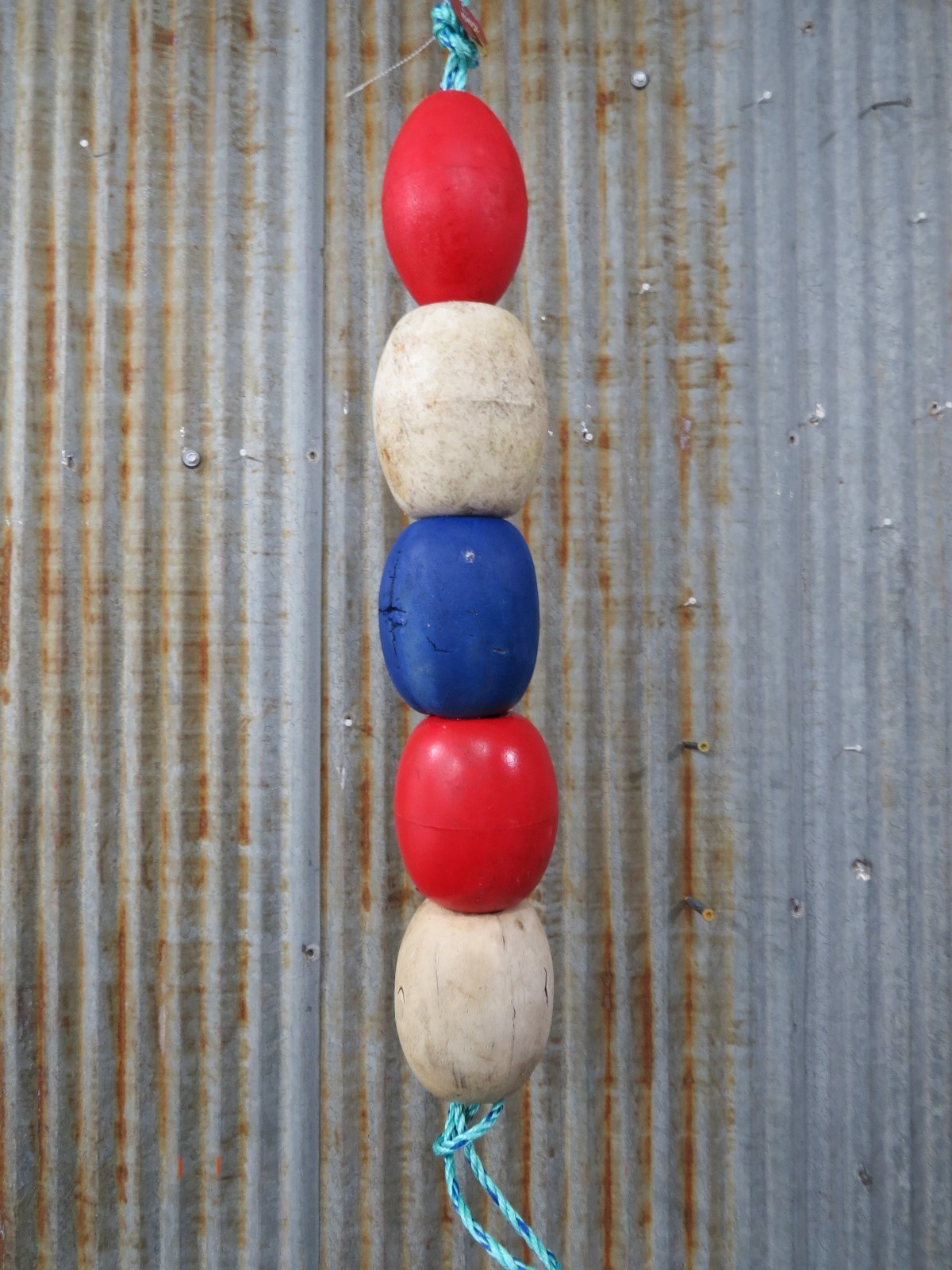 5 Old Fish Net Floats 24 Inches Long Fishing Buoys Bouys Tiki Hut Bar -(SF662)