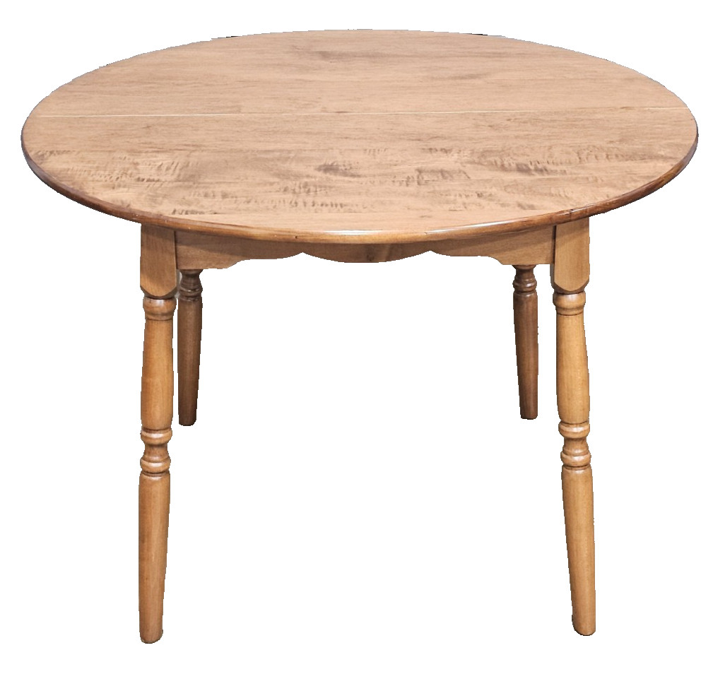 Solid Maple & Tiger Maple Bench Made Round Dining Table Tavern Table