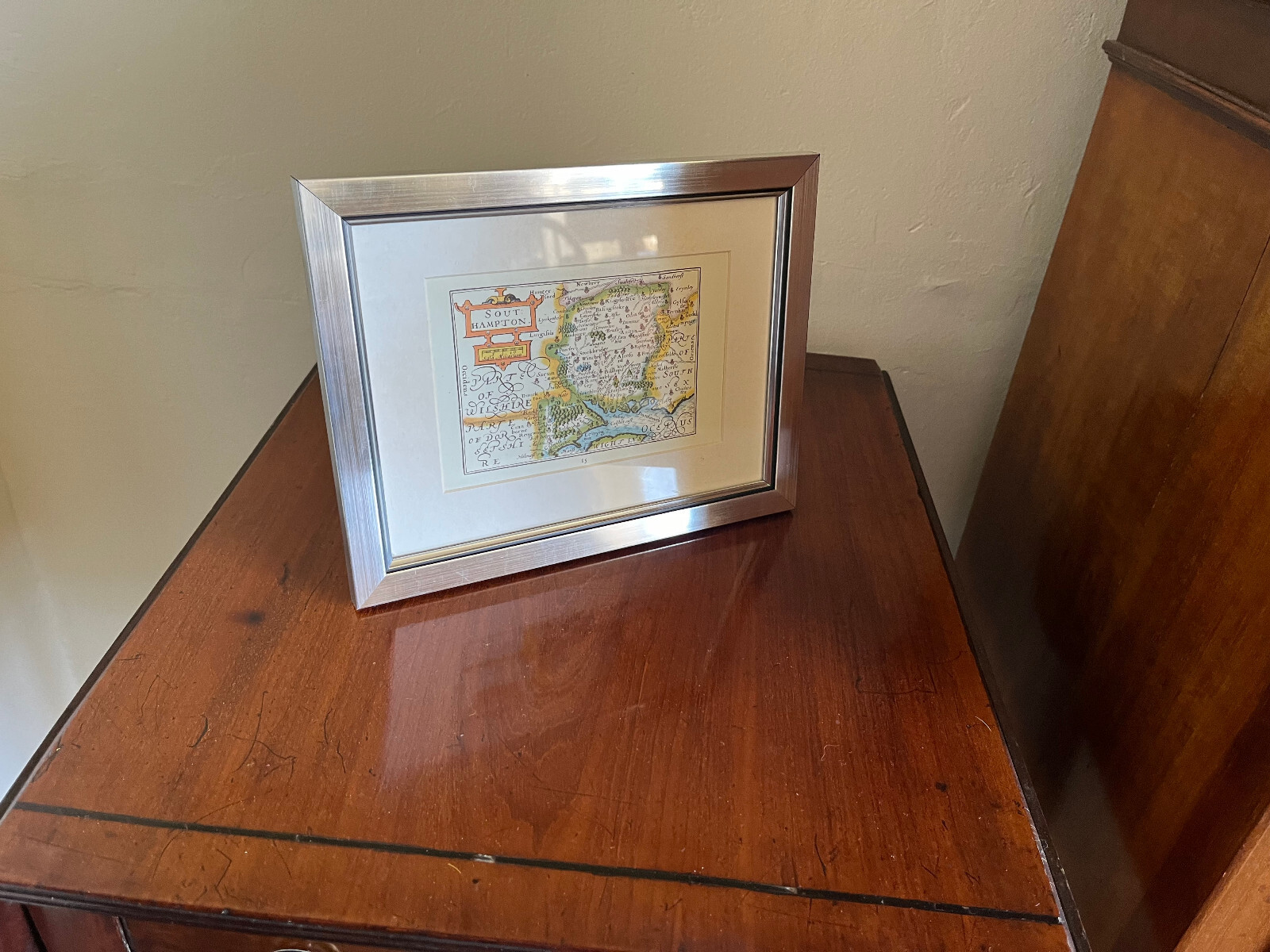 Framed John Speed Map Print of Southampton 1627