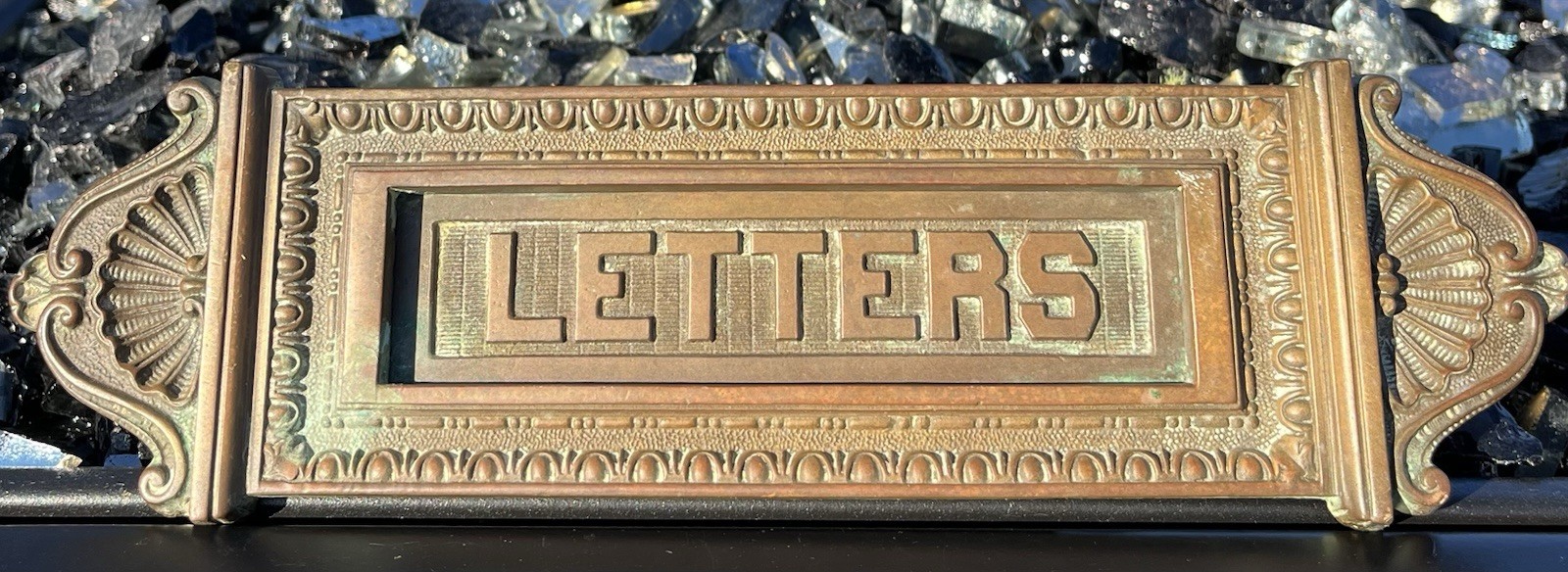 Antique Sargent & Company Solid Brass Mail Slot Vintage Door Drop 9 1/2” Long