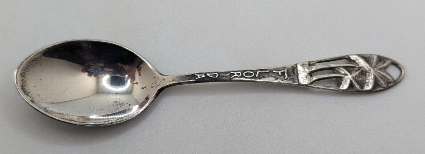 Vintage Sterling Silver Souvenir Spoon Florida Palm Trees 3 1/2″