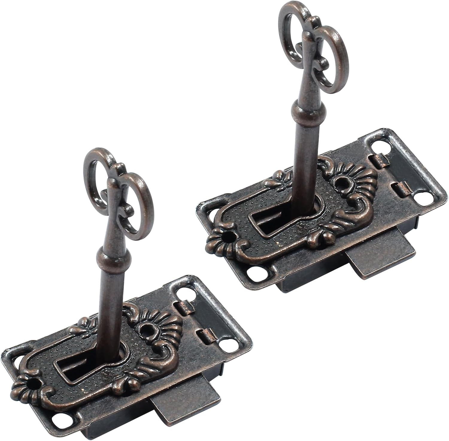 2 Sets Antique Skeleton Key Lock Antique Cabinet Cupboard Furniture Decorative L
