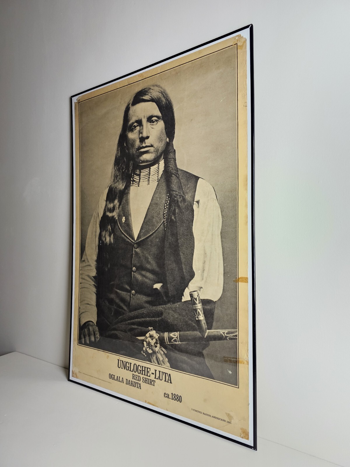 Rare Vintage Antique United Native Americans Poster 35×23 Oglala Dakota