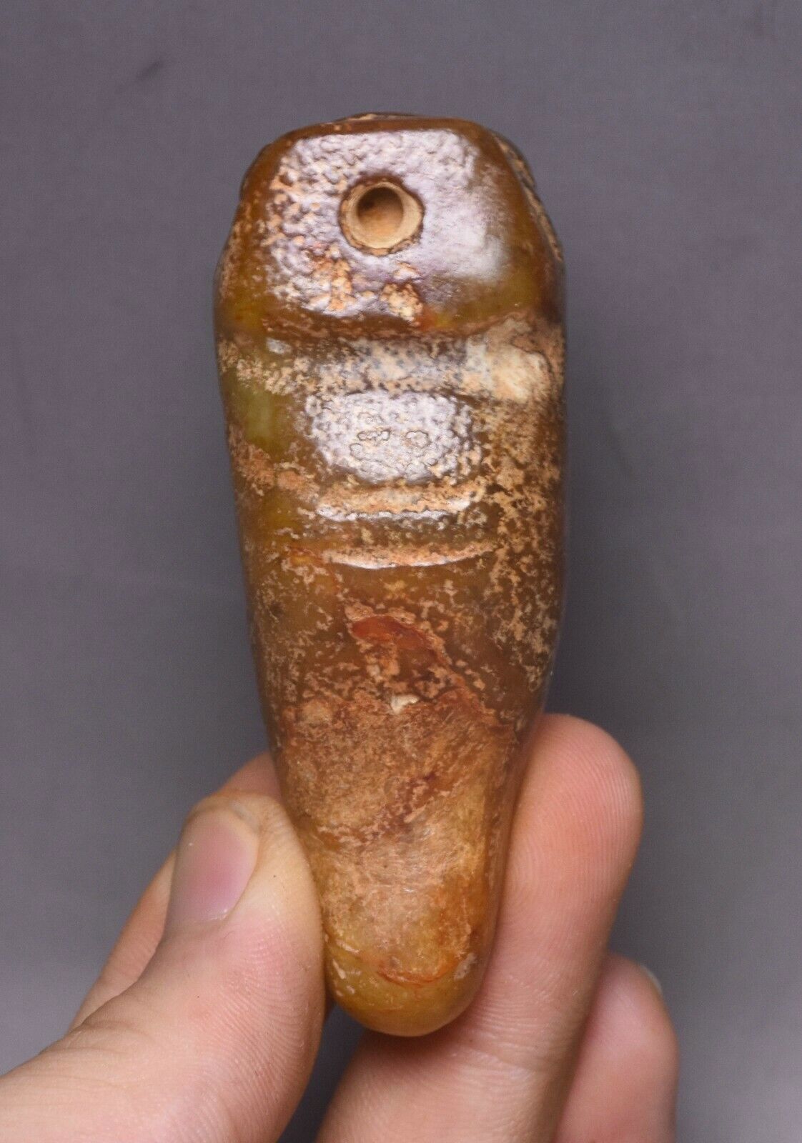 7CM China Hongshan Culture Old Jade Carve Cicada Cicala Animal Amulet Pendant