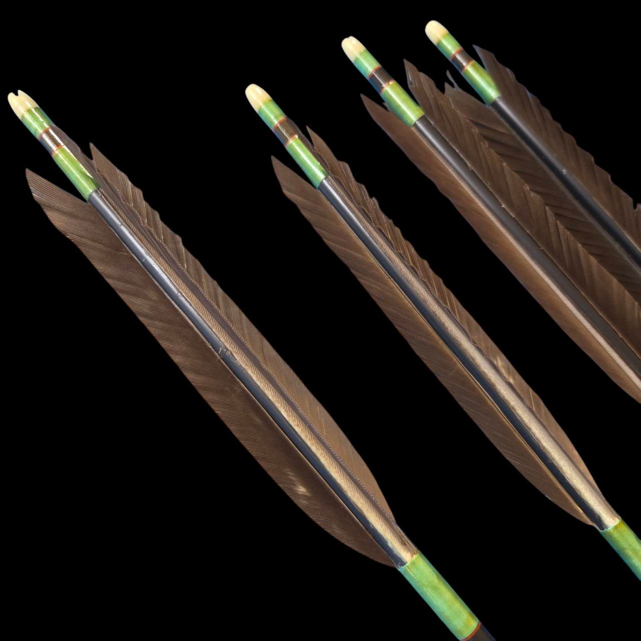 Vintage Japanese Kyudo Rattan Quiver Yazutsu and 4 Arrows Set Samurai Art #1