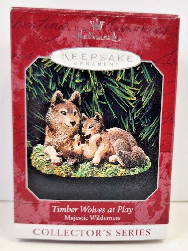 HALLMARK KEEPSAKE TIMBER WOLVES AT PLAY MAJESTIC WILDERNESS 1998 QX6273