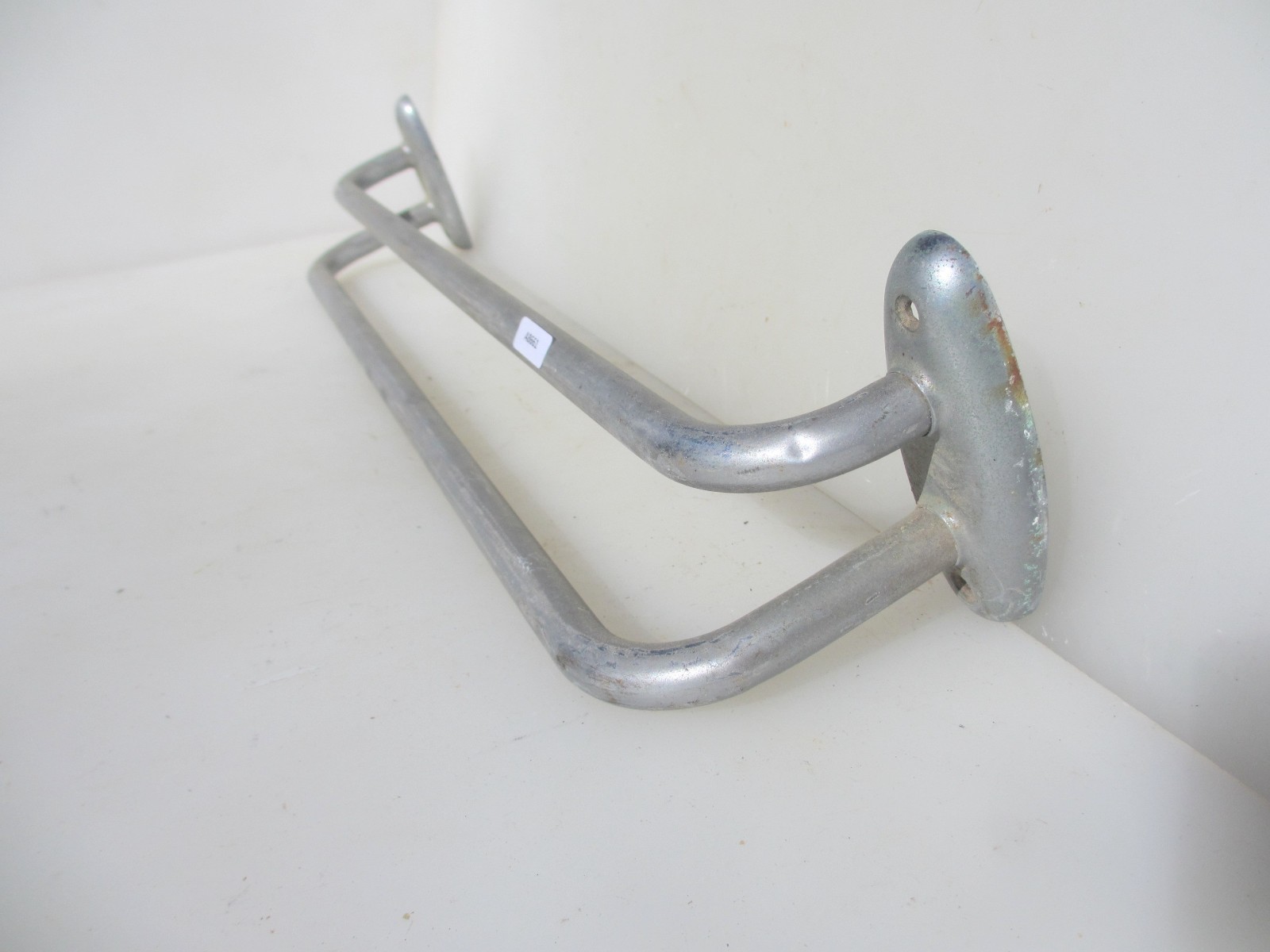 Vintage Metal Airer Towel Holder Bracket Old Rail Hangers French Nickel 21″