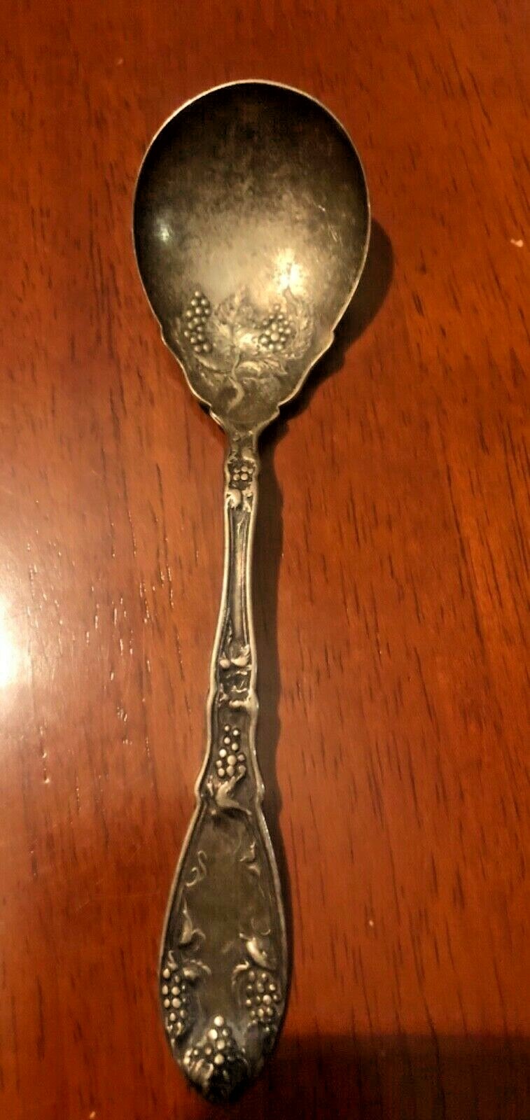 Flatware Art Deco Silver Serving Table Spoon 6″ RARE Marked WM A Rogers AI NICE!