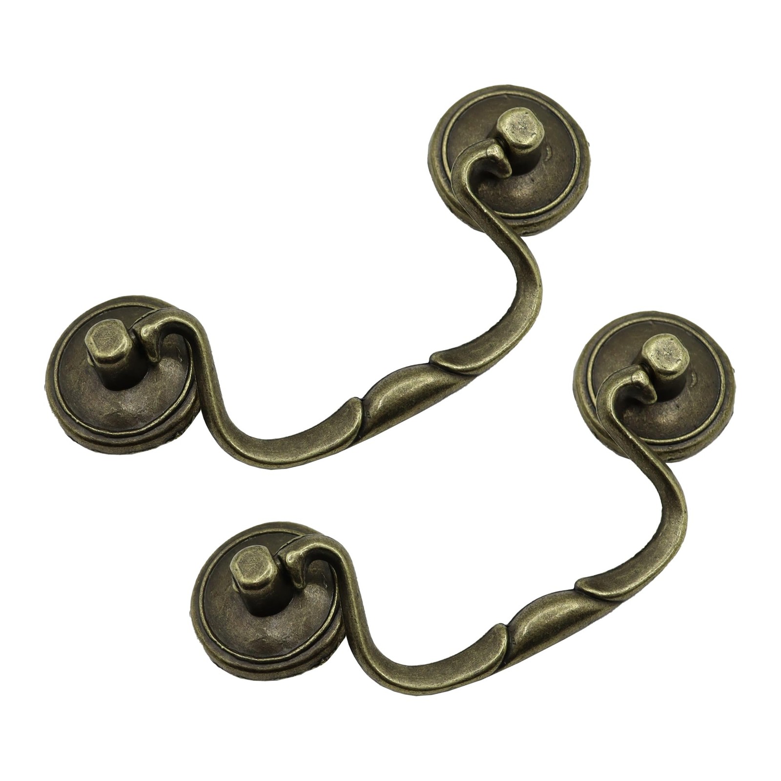 HOUSEHOOK 8 Pack Antique Brass Cabinet Pulls, 3-1/4 4.4 inches,