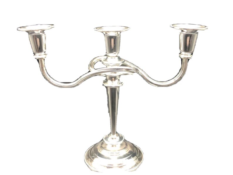 VINTAGE SILVER PLATED CANDELABRA, TWISTED ARM,MADE IN ENGLAND, HEAVY QUALITY