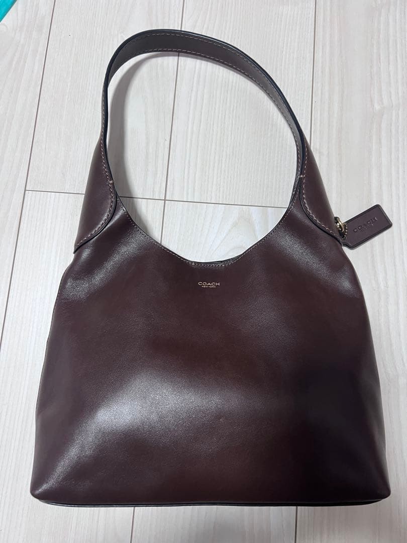 COACH CU068 Brooklyn Shoulder Bag 28 Natural Grain Leather Maple NWT #ZJ