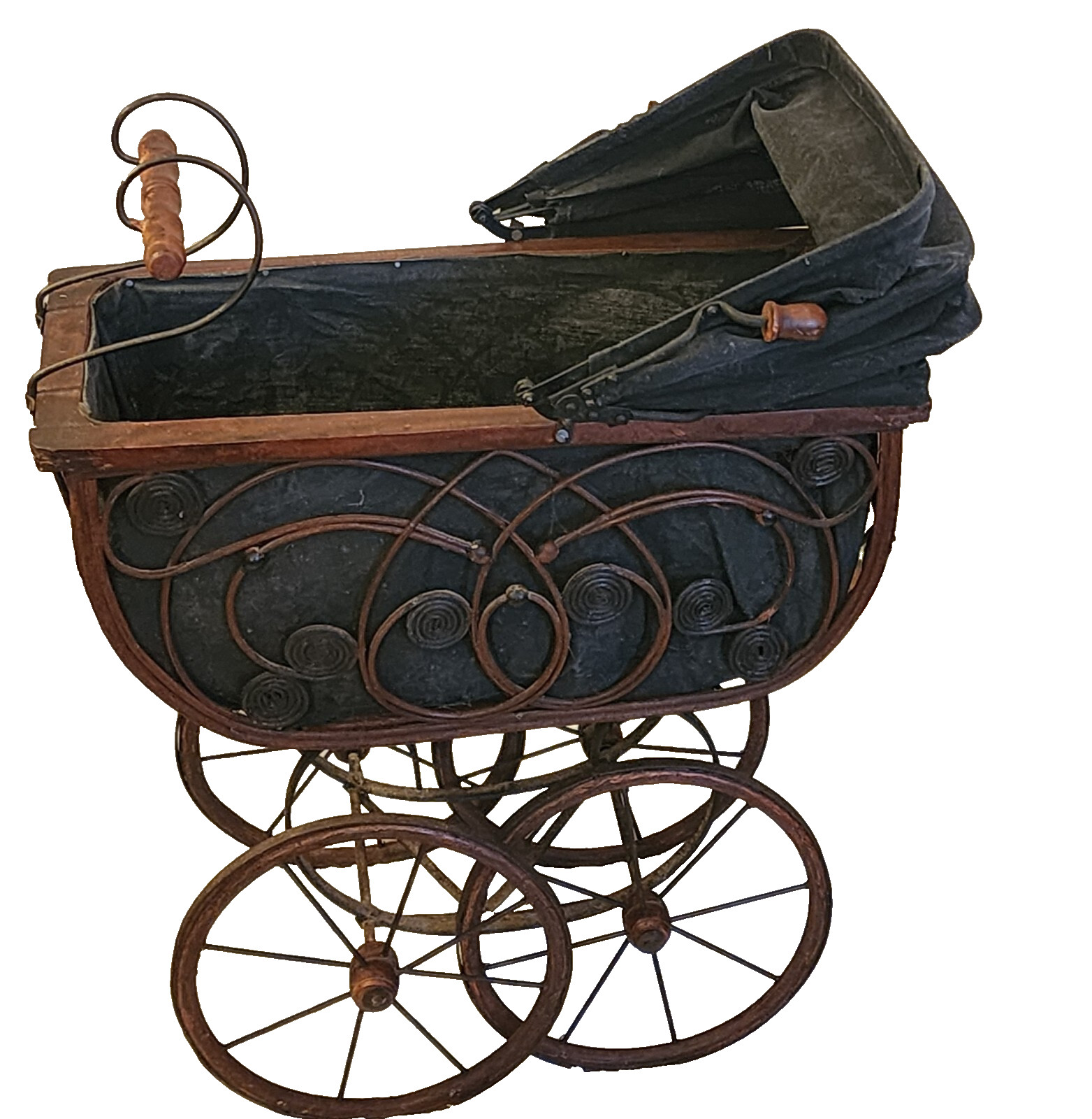 Large Vintage Handmade Baby Doll Pram