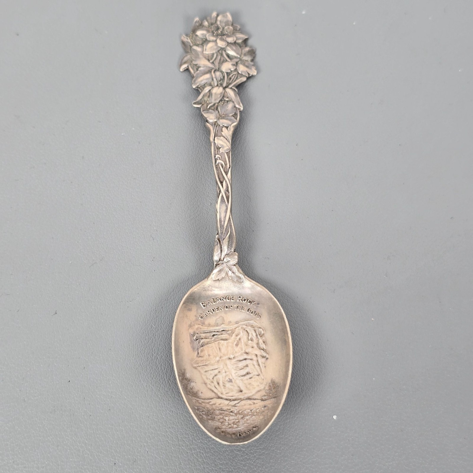 Vintage Sterling Silver Balance Rock Garden Of The Gods Colorado Souvenir Spoon