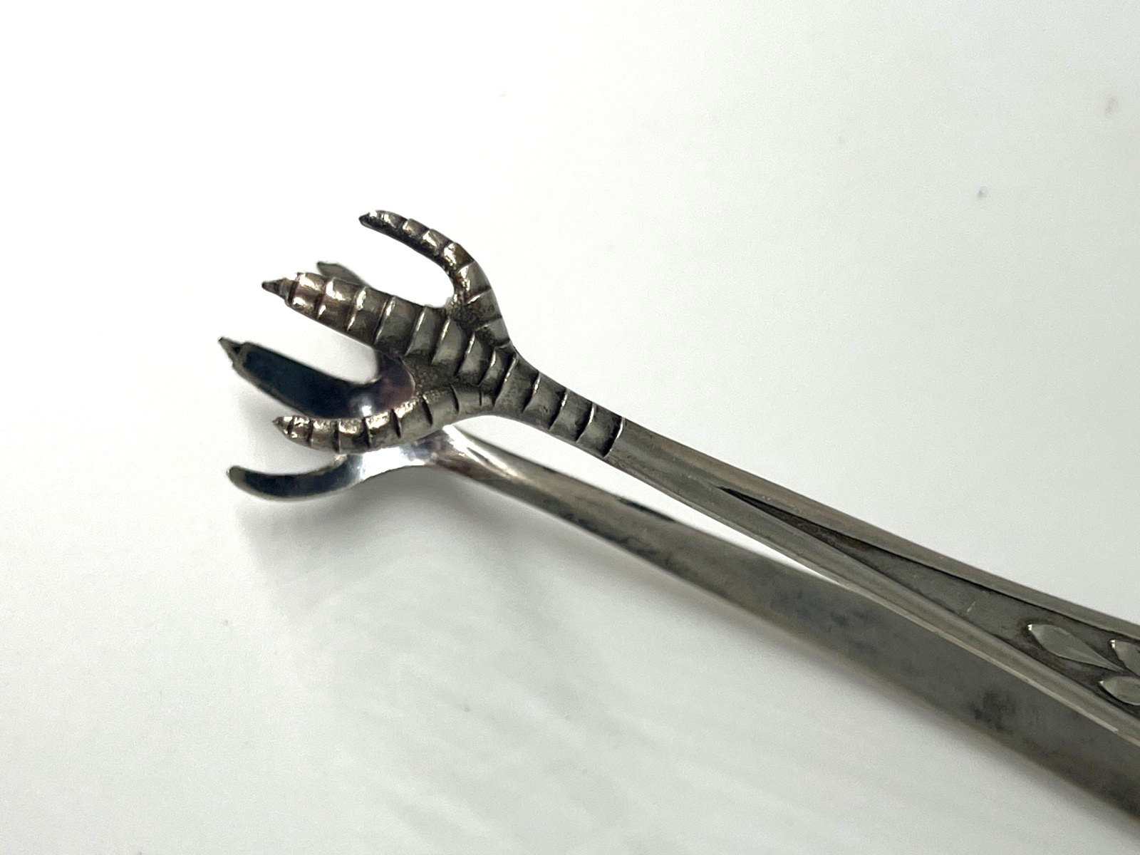 Victorian Art Nouveau Alpacca Silver Sugar Tongs Vintage Tea Ice Cube Talons