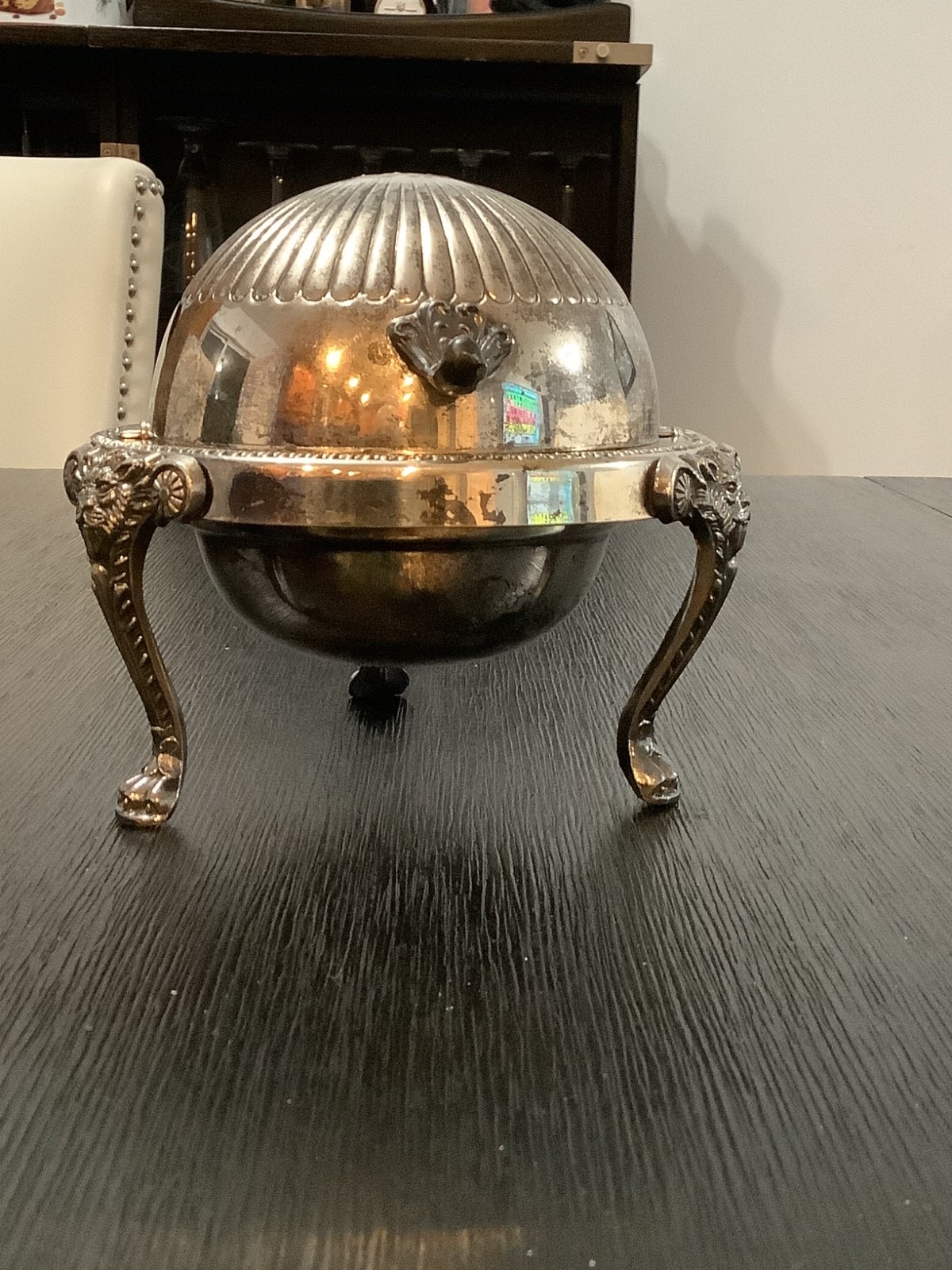 FB Rogers Silver CO 1883 Vintage Caviar Butter Roll Top Dish Antique With Glass