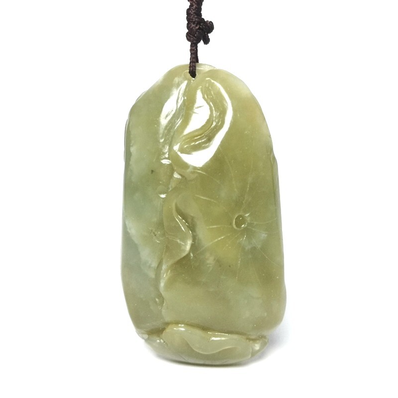 Old Chinese Hetian Jade Carving God of Wealth Statue Pendant Collection H 6.6 CM