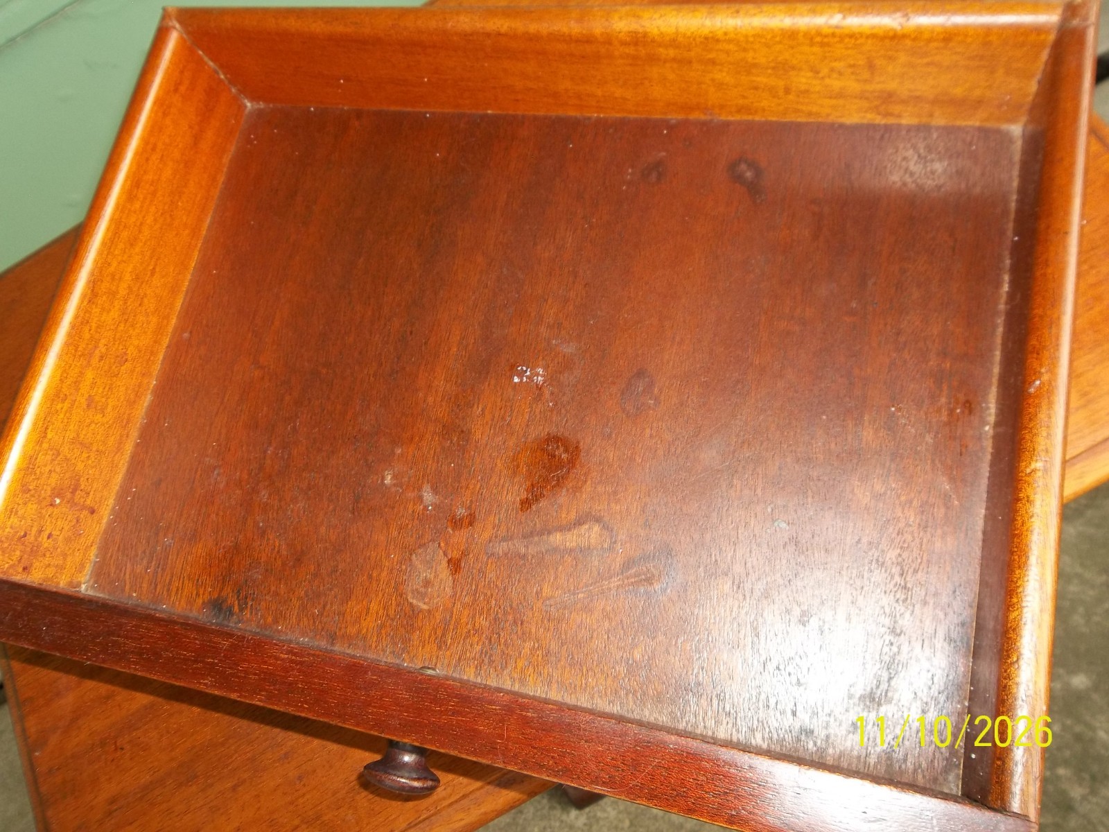 Antique Vintage Solid Mahogany Hallway, Side or Parlor Table with Drawer