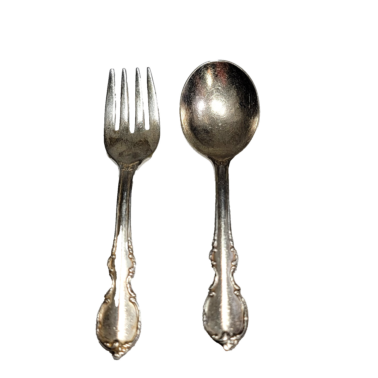 Pair Vintage Reflections 1847 Rogers Bros Mini Spoon and Fork Set Marked IS