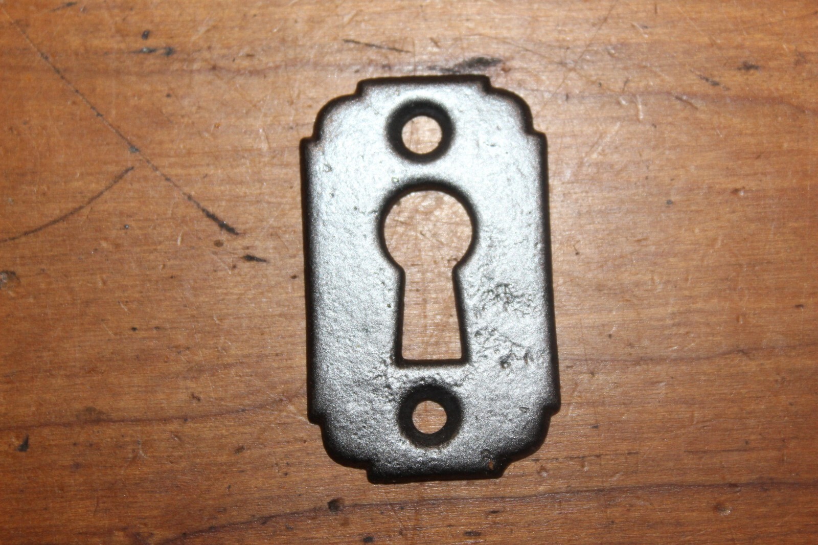 Small Antique Victorian Cast Iron Ornate Keyhole Escutcheon CC-11
