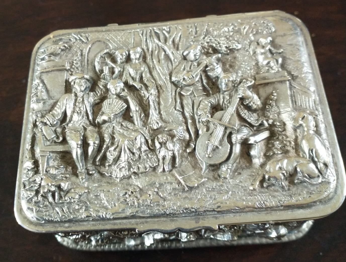 Antique Silver Plate Jewellery / Trinket Box – Dutch Holland circa 1900