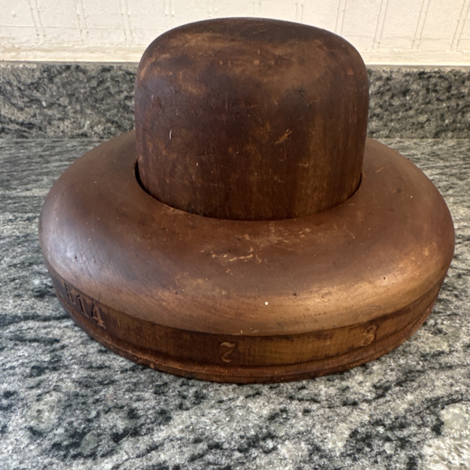 Hatters Supply House Antique Wooden Hat Block Primitive Tool Medium Wood Tone
