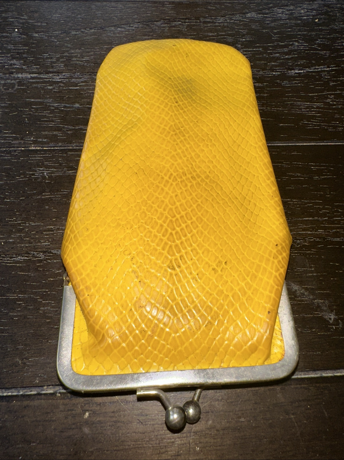 Yellow Vintage Snap Close Glasses Case Or Coin Purse Made In Italy Collectors