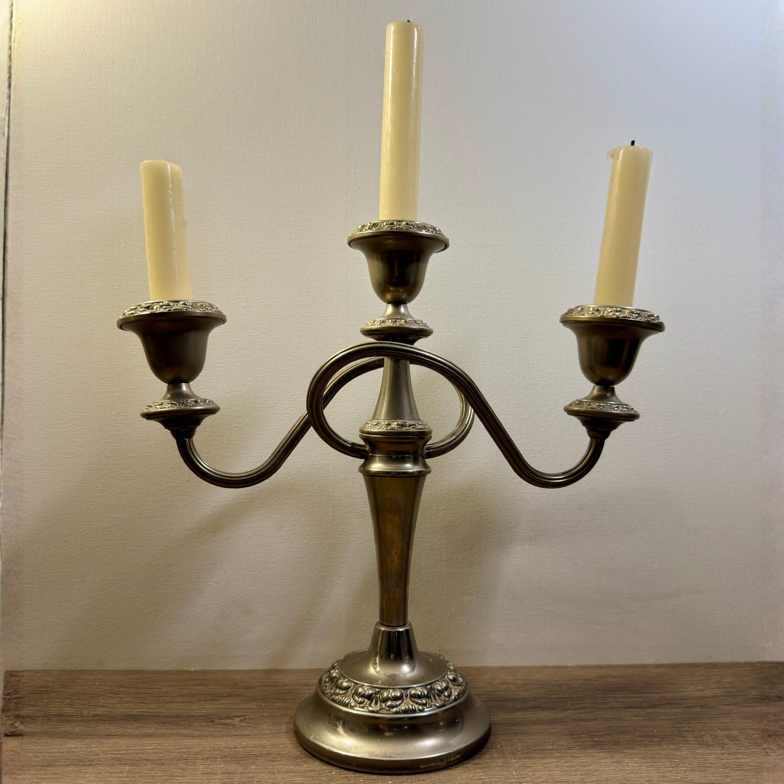 Antique Ianthe Silver Plated Triple Candelabra Ian Heath Ltd England