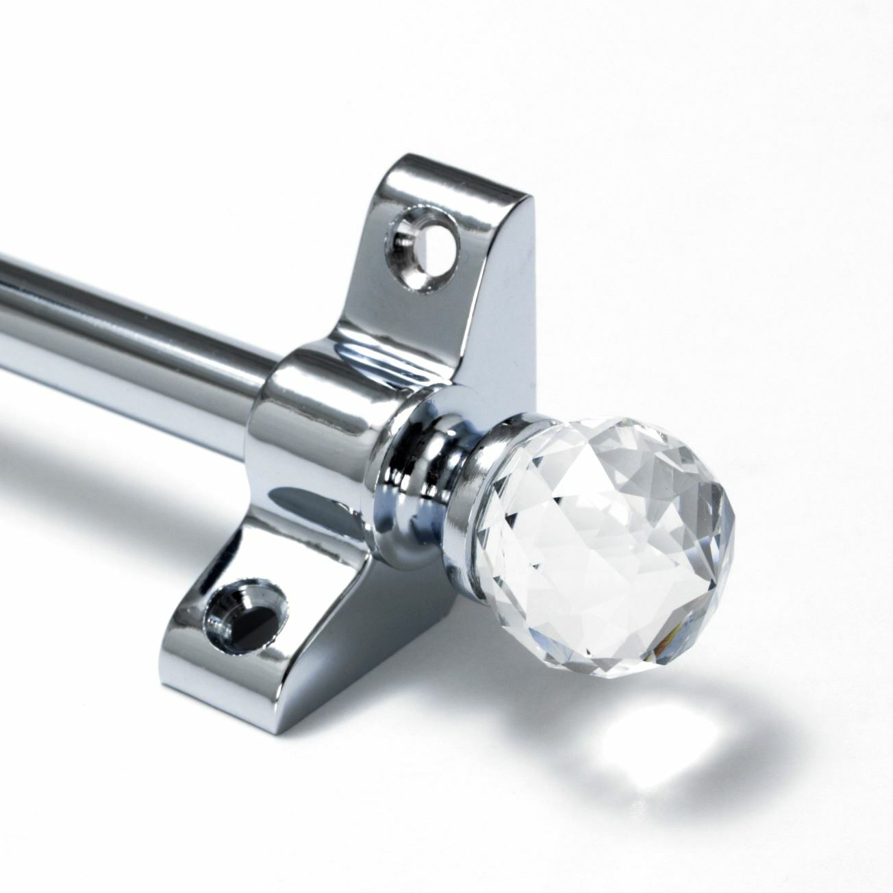 13 X Polished Chrome Stair Rods – 3/8″ x 28.5″ – Simplicity – Crystal Finial
