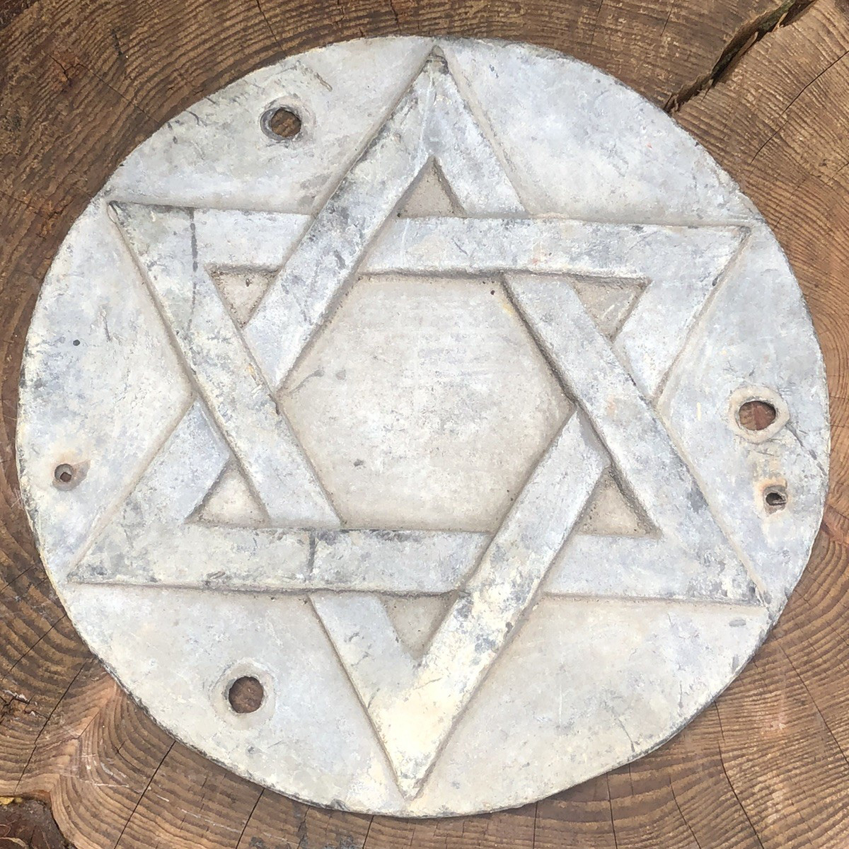 Lead wall plaque Antique Victorian Star of David architectural fragment appliqué