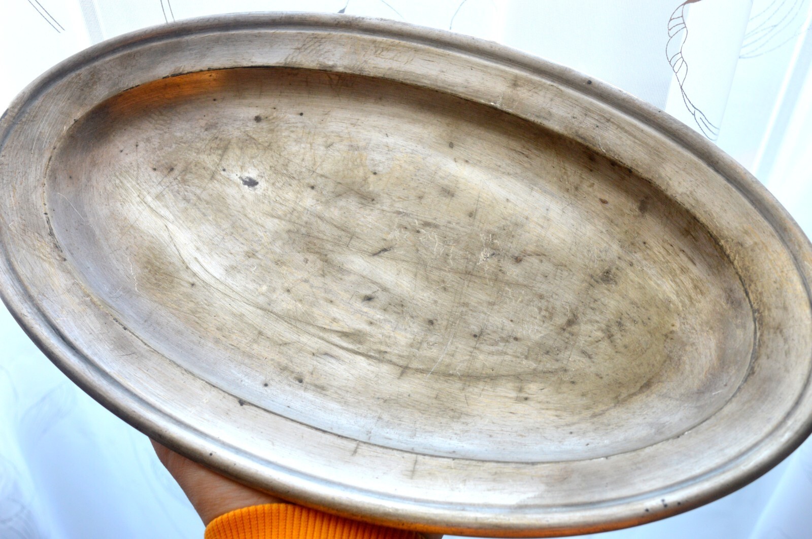 ANTIQUE WARSZAWA NORBLIN & Co SILVER PLATED BRASS OVAL TRAY POLAND CARIST BOWL