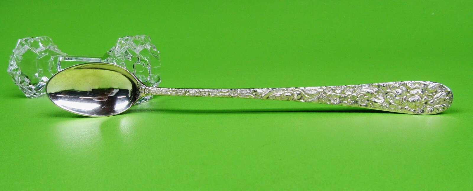 Rose By Stieff Sterling Silver Iced Tea Spoon. Measures: 7 1/2″