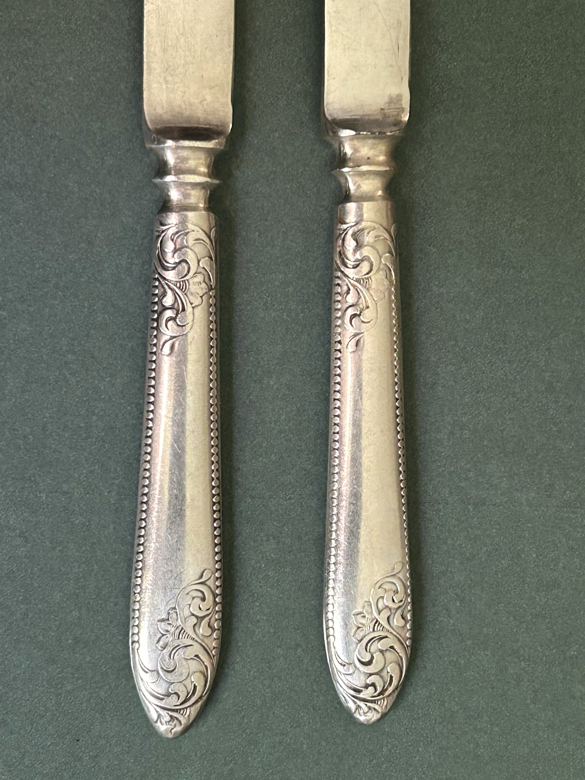 Antique Sterling Silver Smith Patterson Company Set of 2 Butter Knives 63g