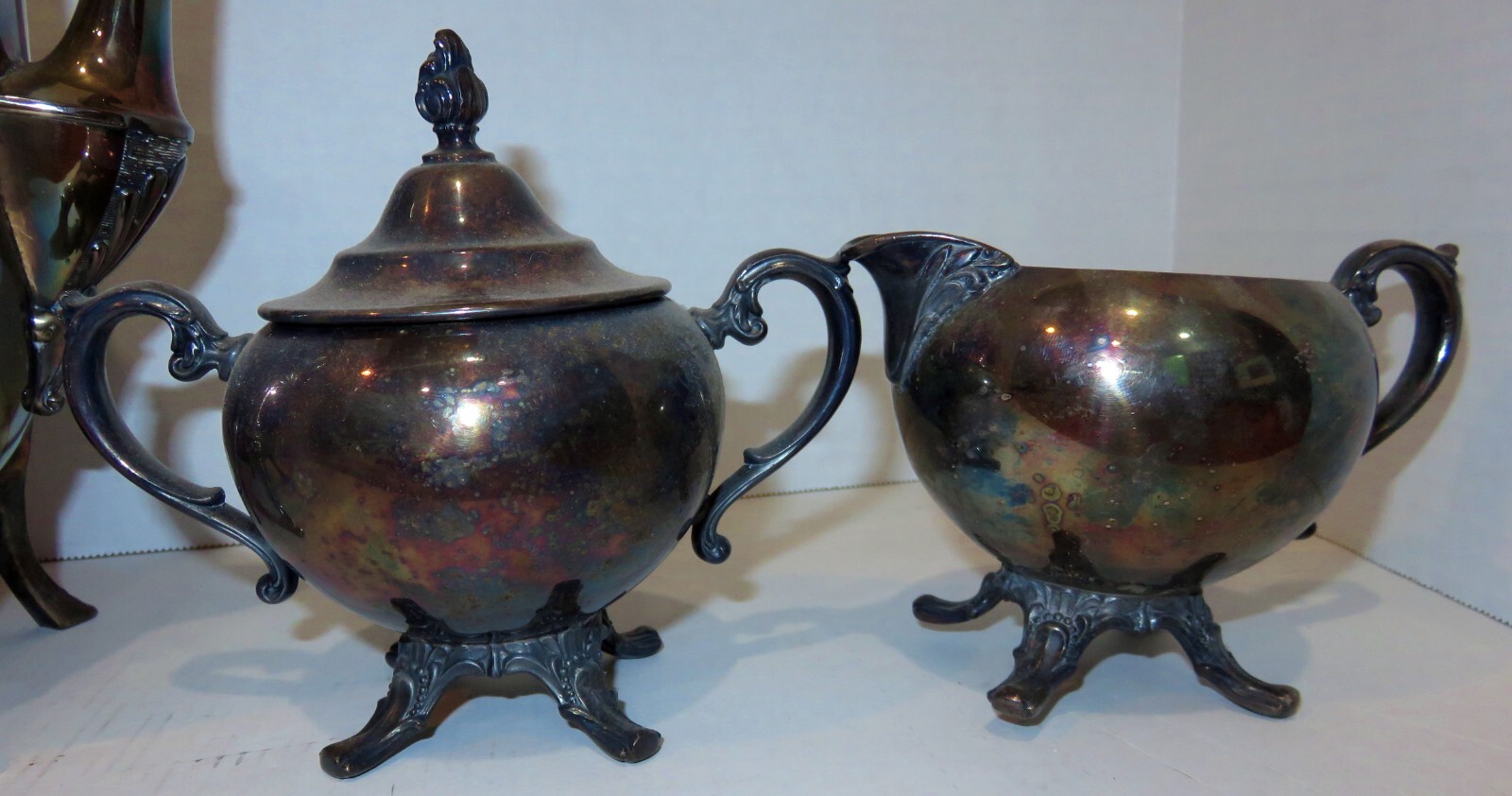 Aesthetic Movement Teapot SET Middletown Plate Co, Triple Plate c. 1864-1899