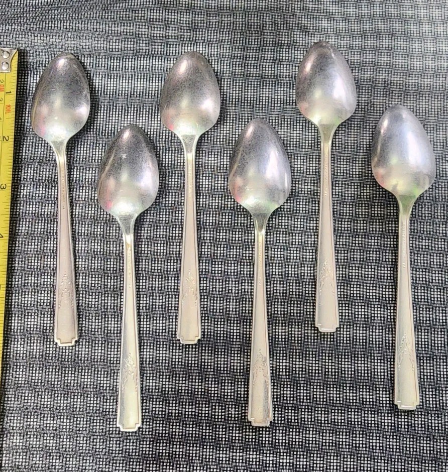 ✅️ LOT OF 6 VINTAGE 1940 LADY DRAKE SILVERPLATED TEA 🍵 SPOONS / TEASPOONS