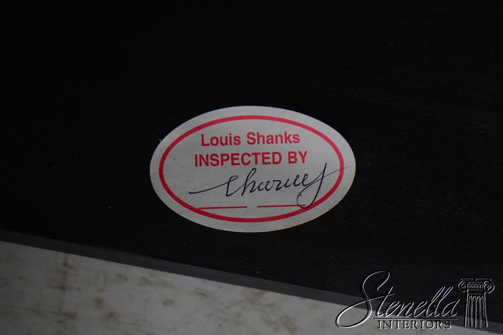 L72090: SHERRILL Black & Gold Crackle Paint Pembroke Drop Leaf Table