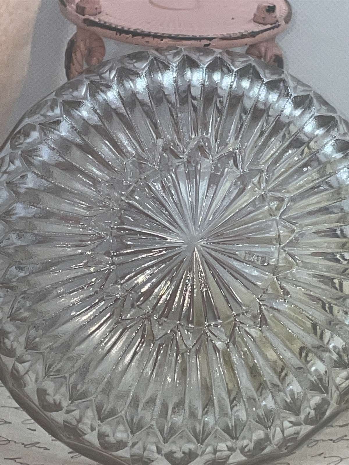 MID CENTURY Leonard Italy Cut Crystal Glass Silverplate Rim Cereal Nut Bowl 5″